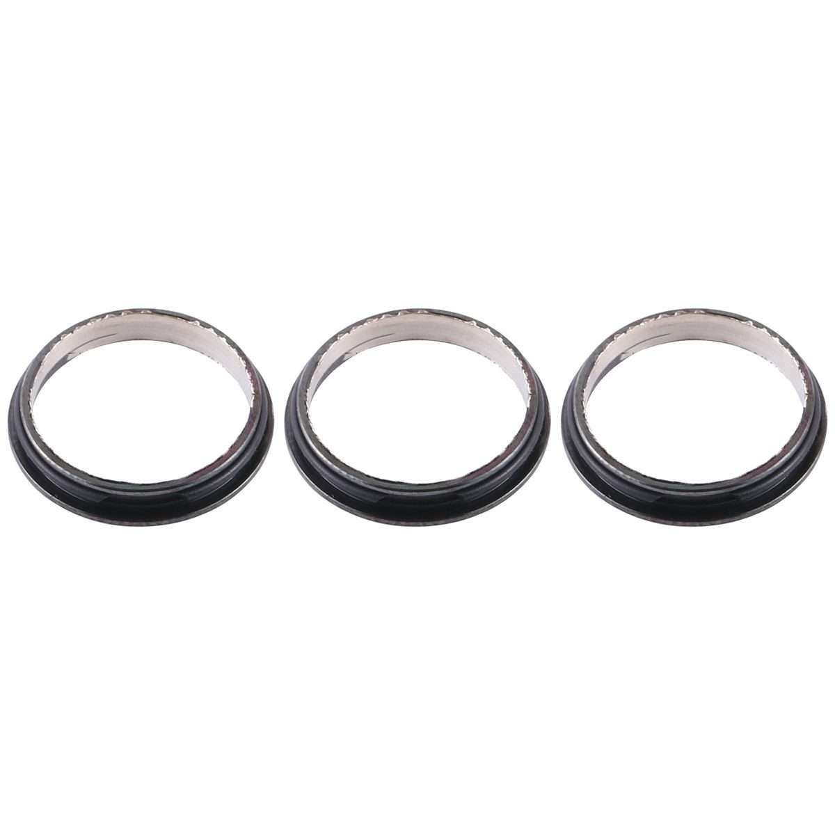 3 PCS Rear Camera Glass Lens Metal Protector Hoop Ring for iPhone 12 Pro(Graphite)