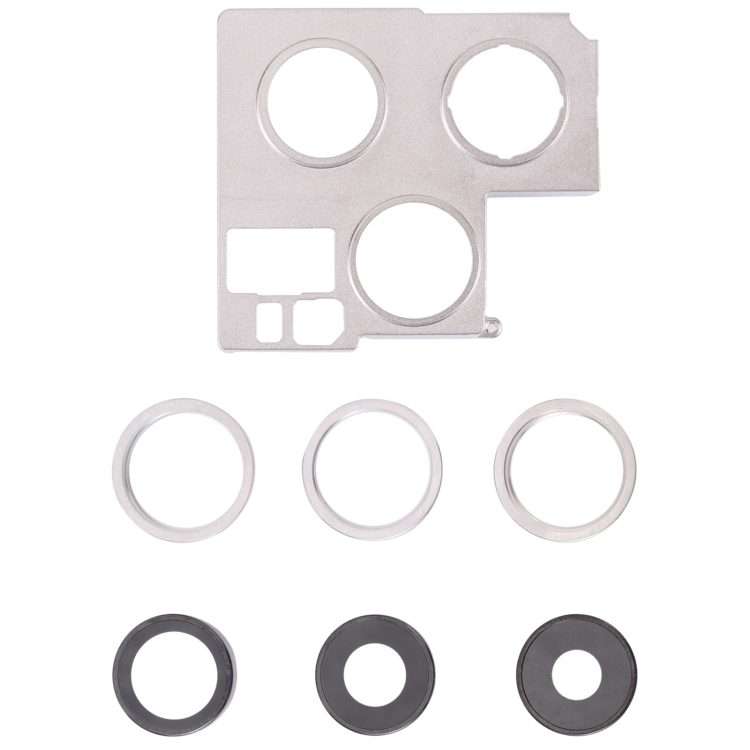 Camera Lens Cover With Retaining Bracket for iPhone 13 Pro Max(Silver)