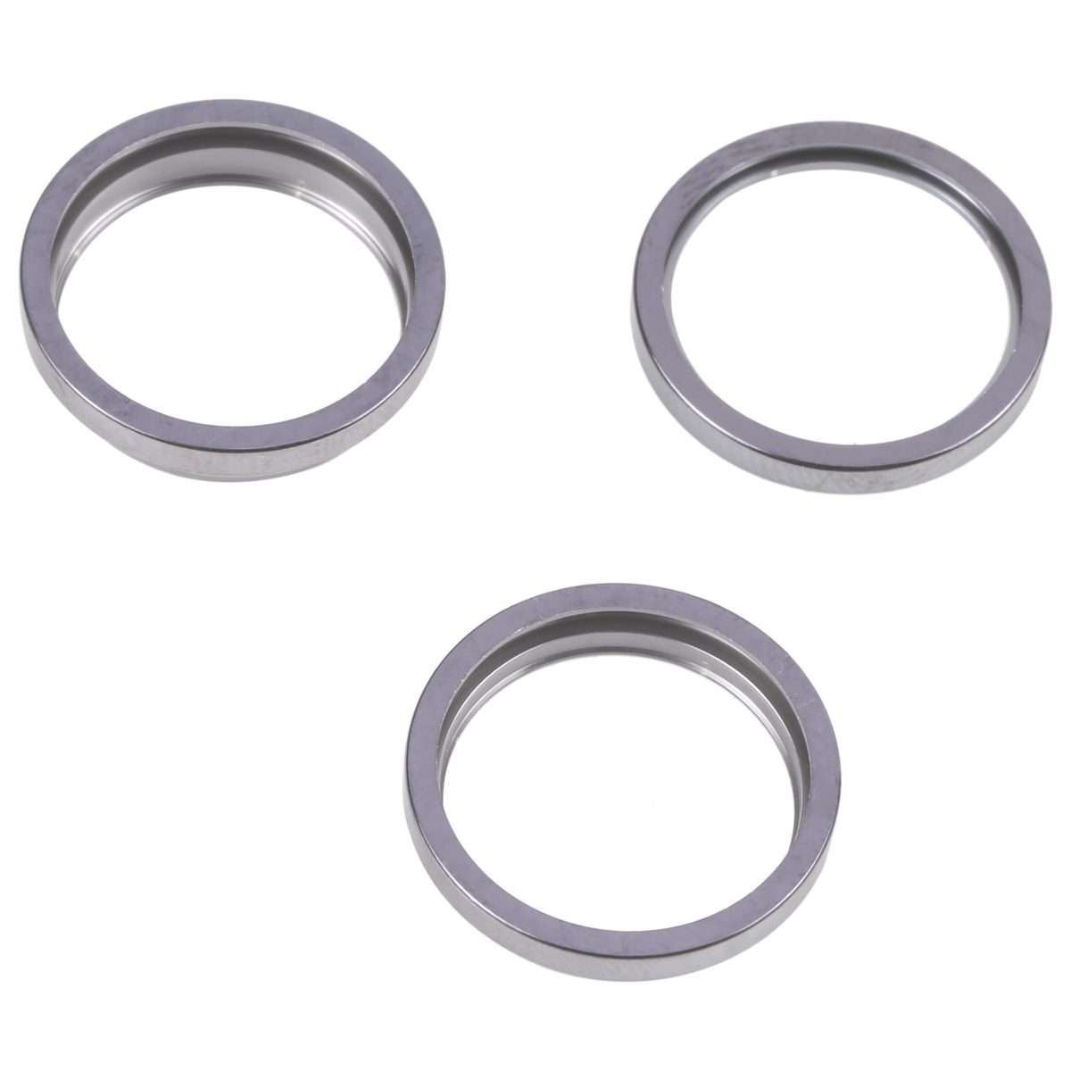 For iPhone 14 Pro 3PCS Rear Camera Glass Lens Metal Outside Protector Hoop Ring(Grey)