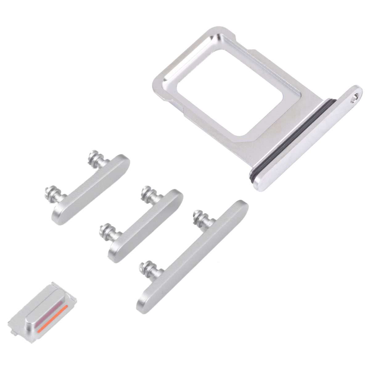 SIM Card Tray + SIM Card Tray + Side Keys for iPhone 14 Pro (Silver)
