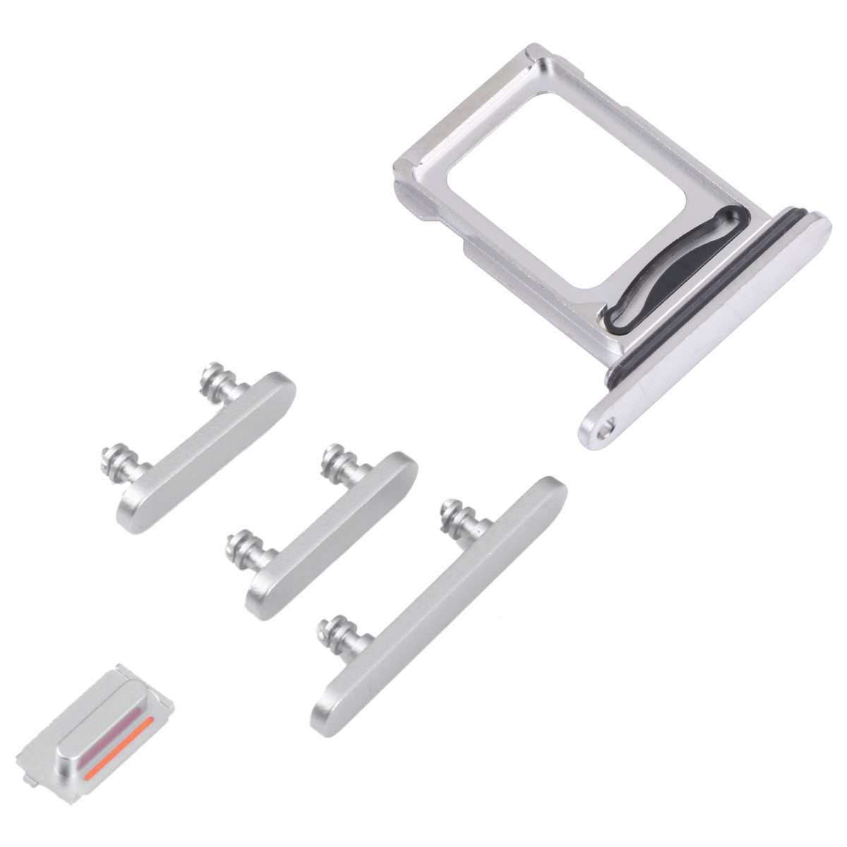 SIM Card Tray + SIM Card Tray + Side Keys for iPhone 14 Pro (Silver)
