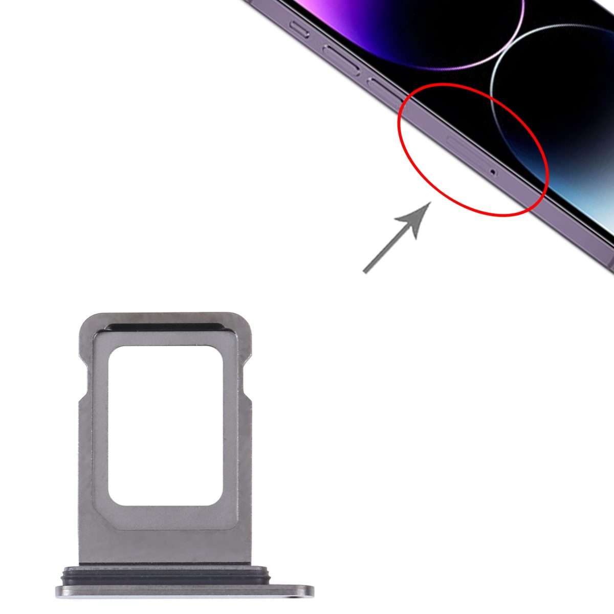 SIM+SIM Card Tray for iPhone 14 Pro Max (Black)
