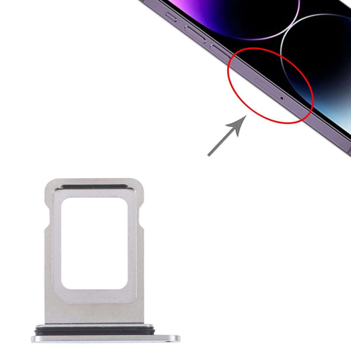 SIM+SIM Card Tray for iPhone 14 Pro Max (Silver)