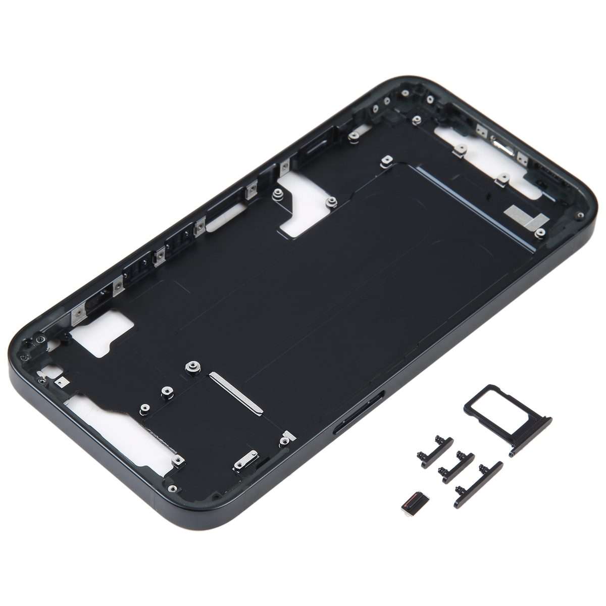 For iPhone 14 Middle Frame with Side Keys (Black)