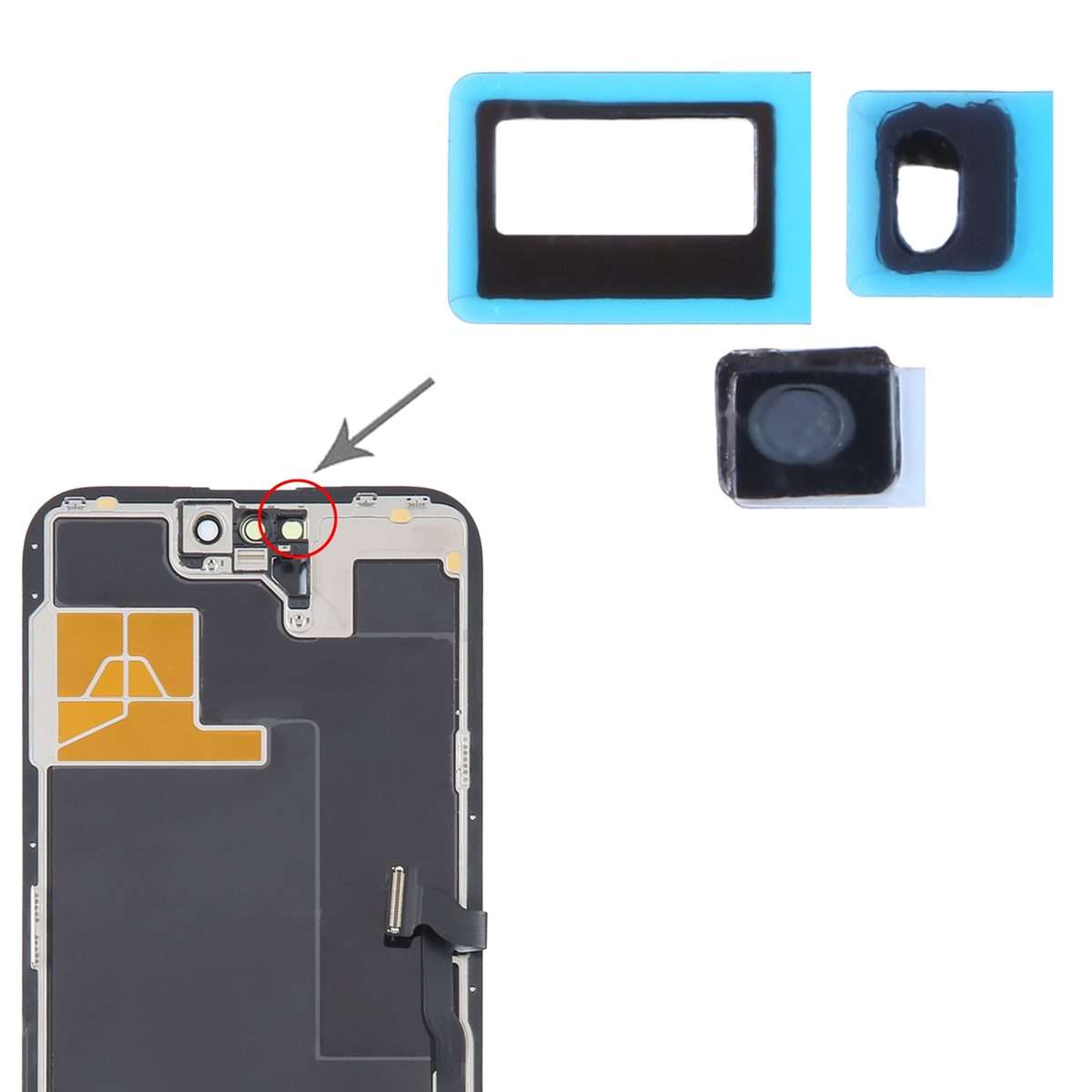 100/Set Sensor Back Adhesive Stickers For iPhone 14 Pro Max / 14 Pro