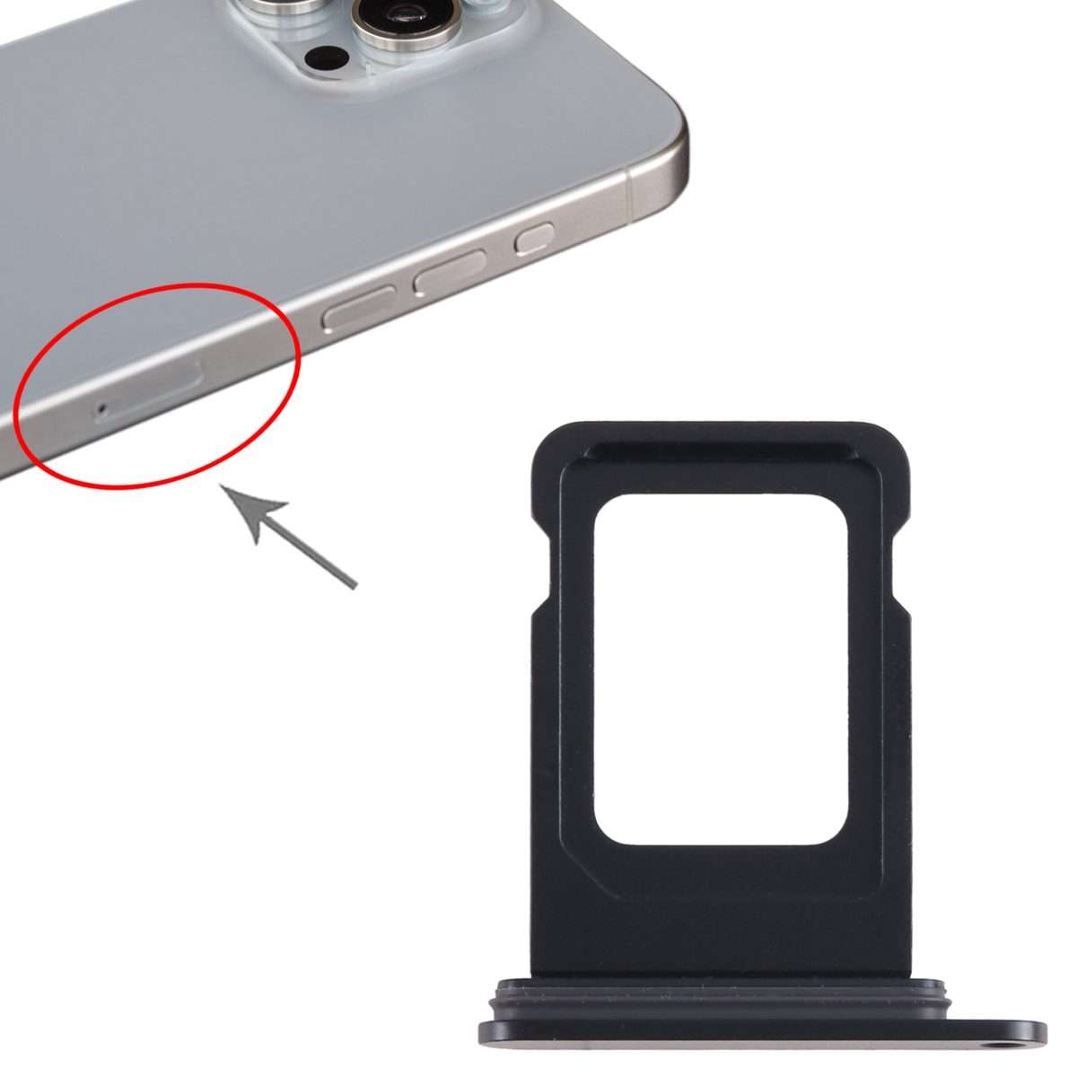 For iPhone 15 Pro SIM Card Tray (Black)