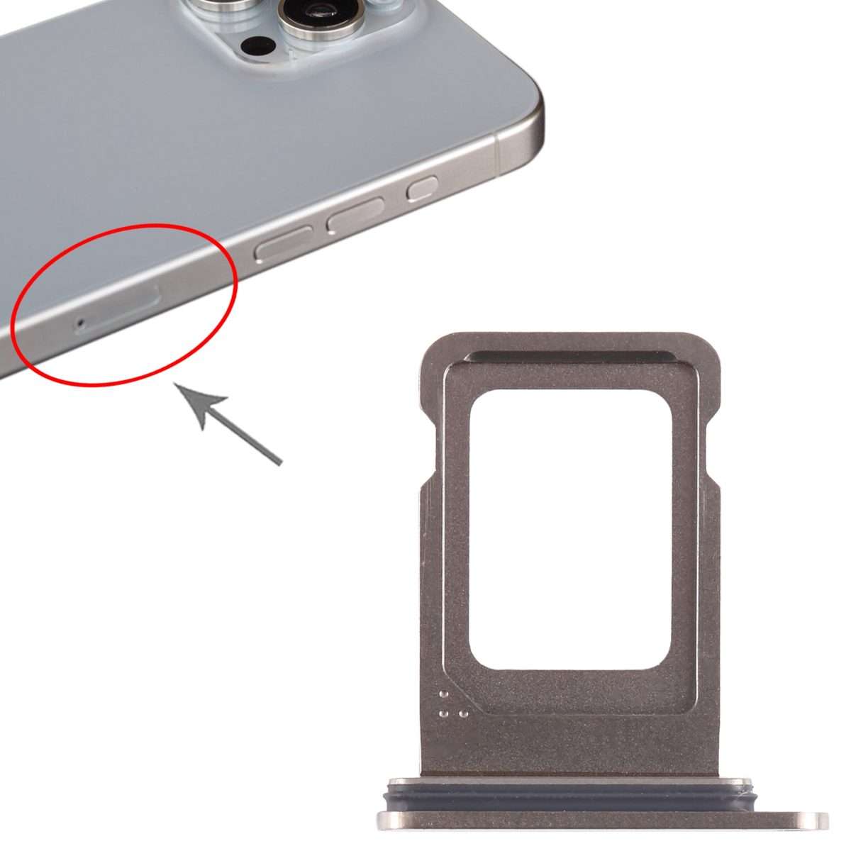 For iPhone 15 Pro SIM Card Tray (Titanium Color)