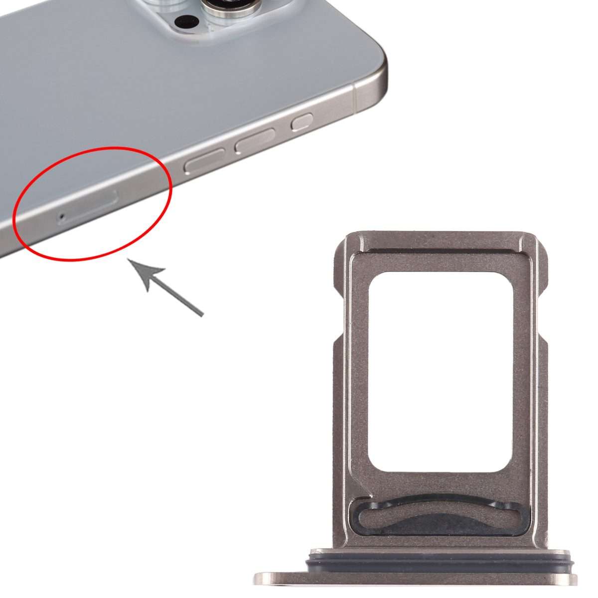 For iPhone 15 Pro SIM + SIM Card Tray (Titanium Color)