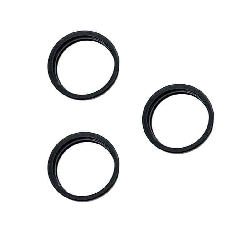 For iPhone 15 Pro / 15 Pro Max 3pcs/set Rear Camera Glass Lens Metal Outside Protector ... (Black)