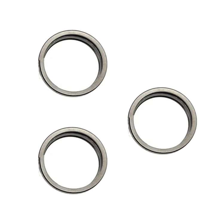For iPhone 15 Pro / 15 Pro Max 3pcs/set Rear Camera Glass Lens Metal Outside Protector ... (Gold)