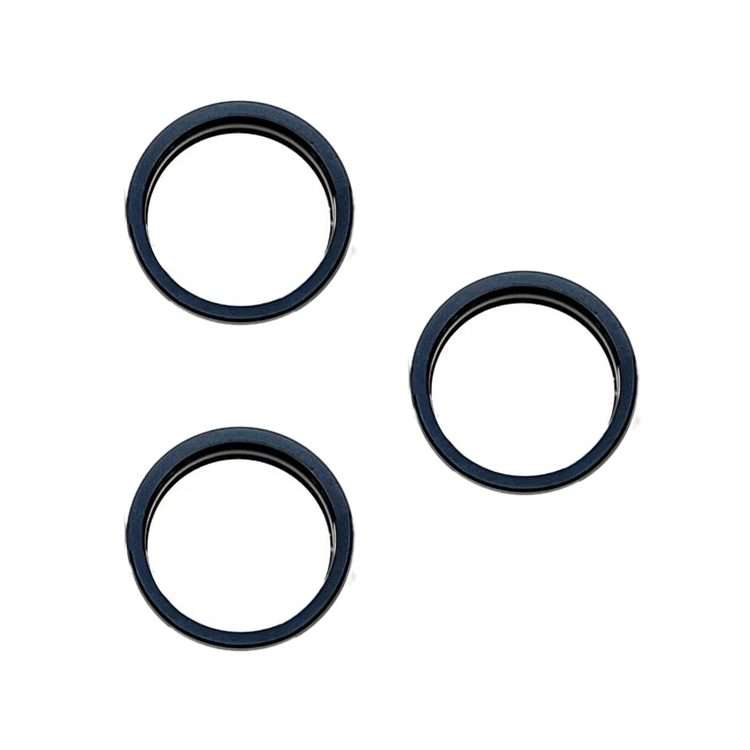 For iPhone 15 Pro / 15 Pro Max 3pcs/set Rear Camera Glass Lens Metal Outside Protector ... (Blue)