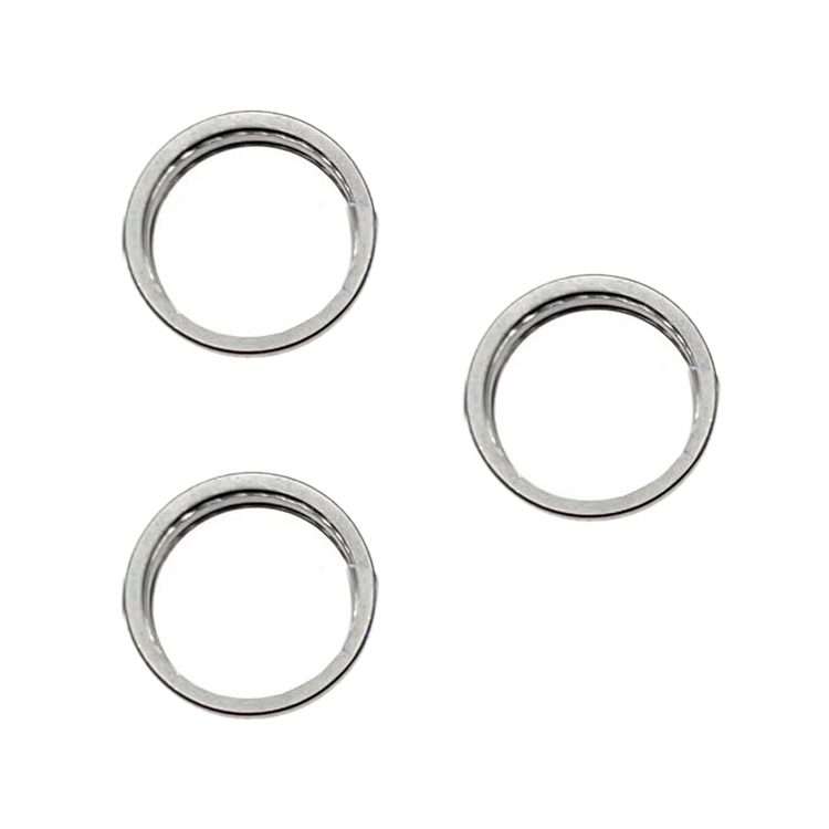 For iPhone 15 Pro / 15 Pro Max 3pcs/set Rear Camera Glass Lens Metal Outside Protector ... (White)