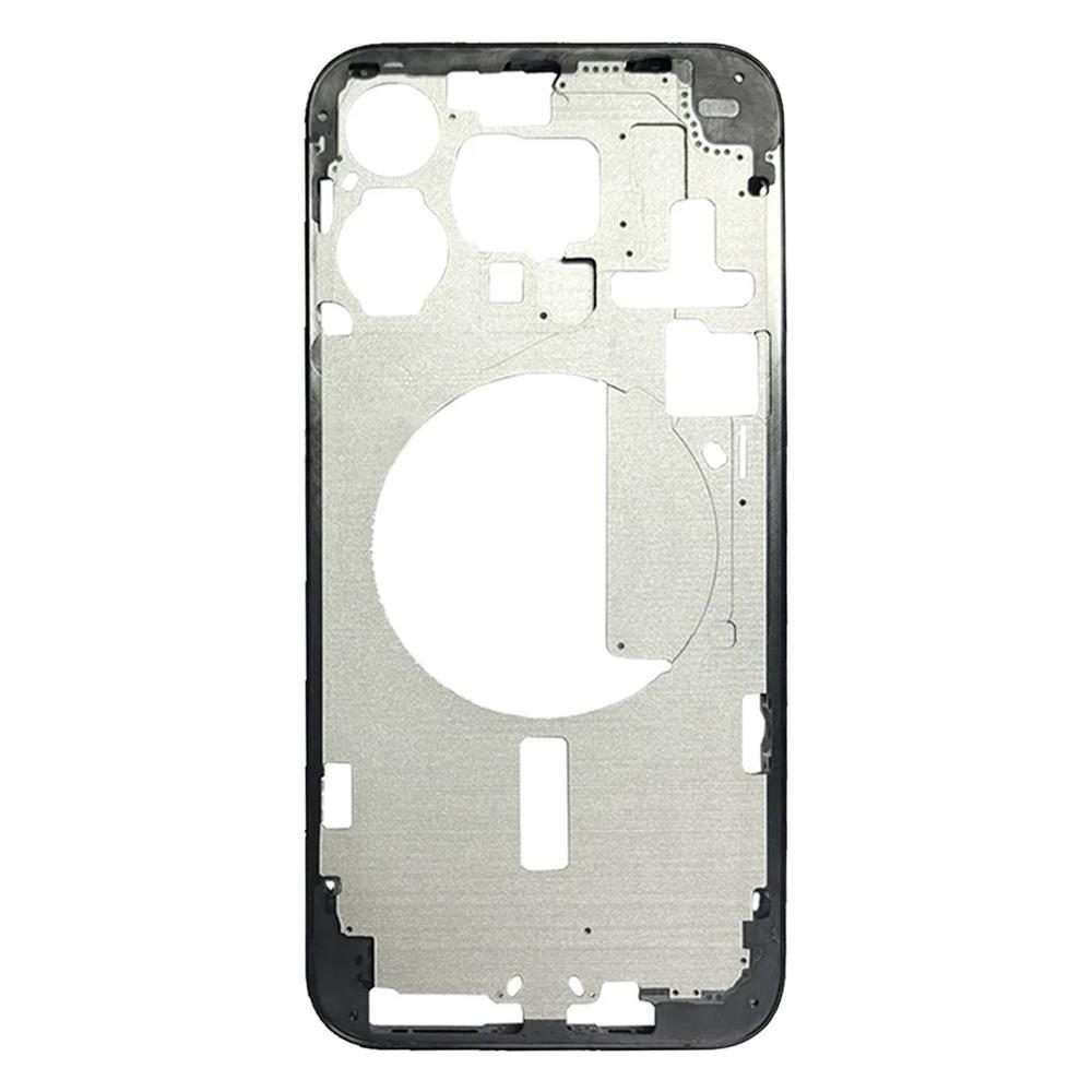 For iPhone 15 Pro Max Middle Frame Bezel Plate with Side Keys + Card Tray, Version:CE ... (Black)