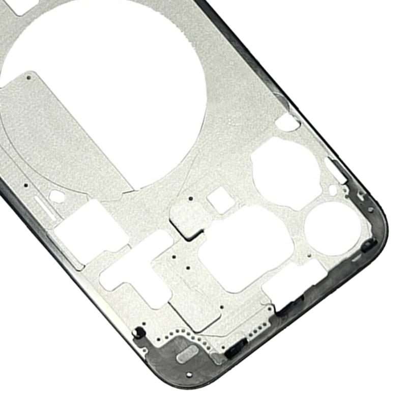 For iPhone 15 Pro Max Middle Frame Bezel Plate with Side Keys + Card Tray, Version:CE ... (Black)