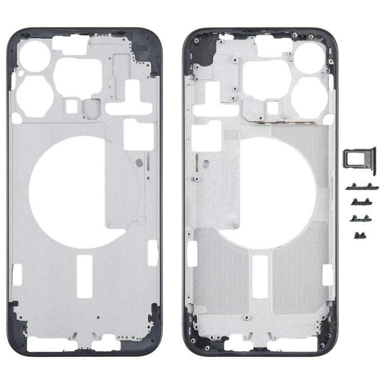 For iPhone 15 Pro Max Middle Frame Bezel Plate with Side Keys + Card Tray, Version:CE E ... (Blue)