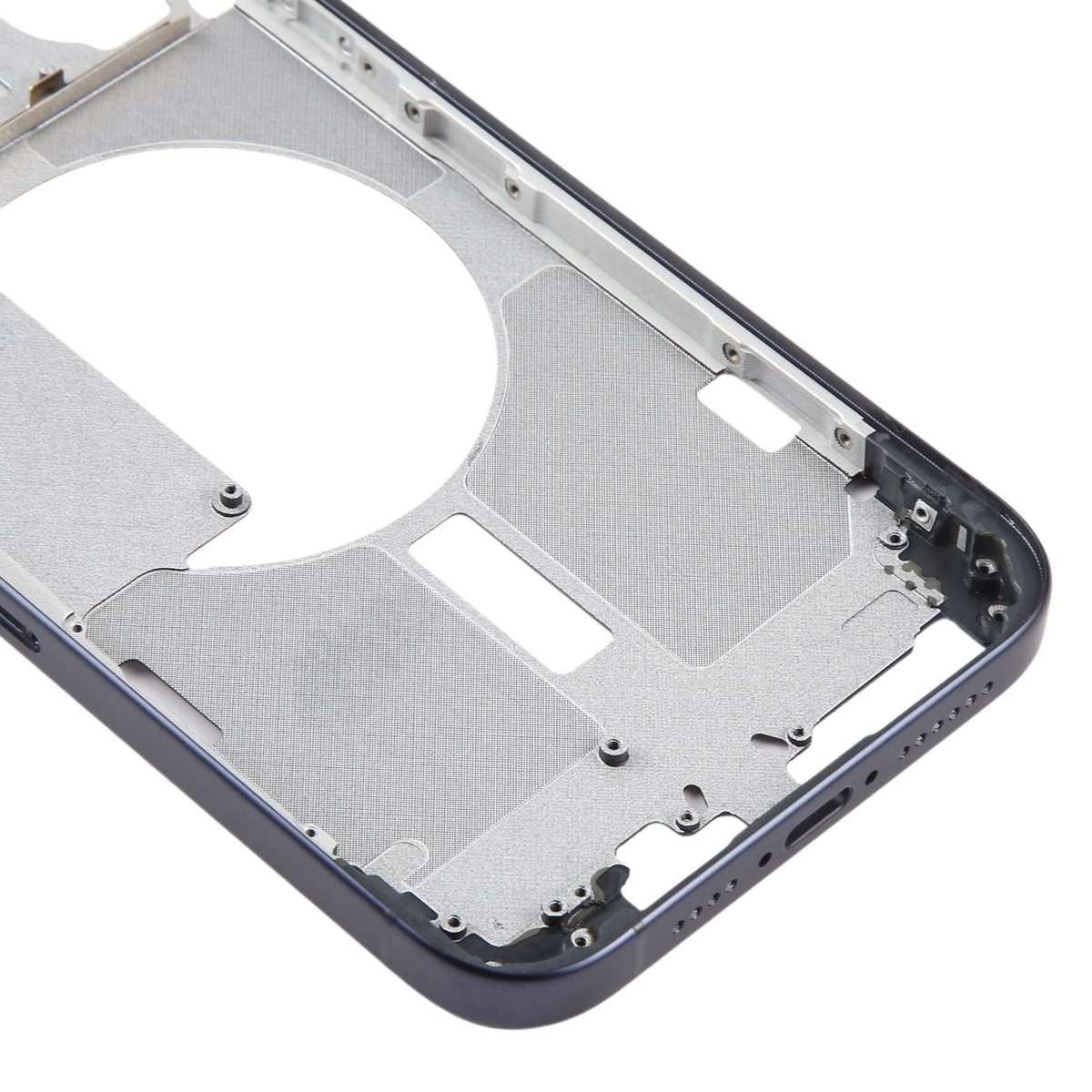 For iPhone 15 Pro Max Middle Frame Bezel Plate with Side Keys + Card Tray, Version:CE E ... (Blue)