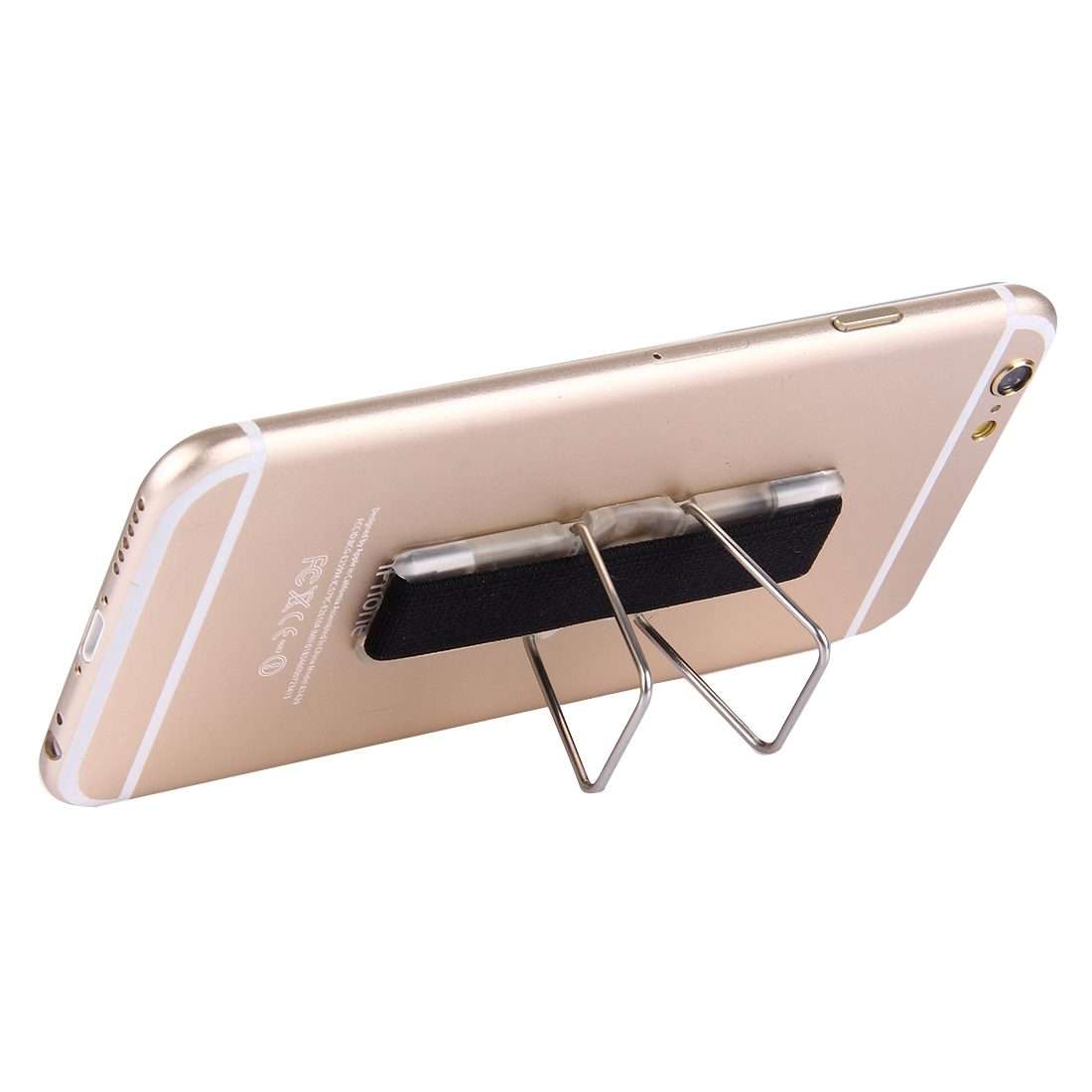 2 in 1 Adjustable Universal Mini Adhesive Holder Stand + Slim Finger Grip, Size: 7.3 x ... (Black)