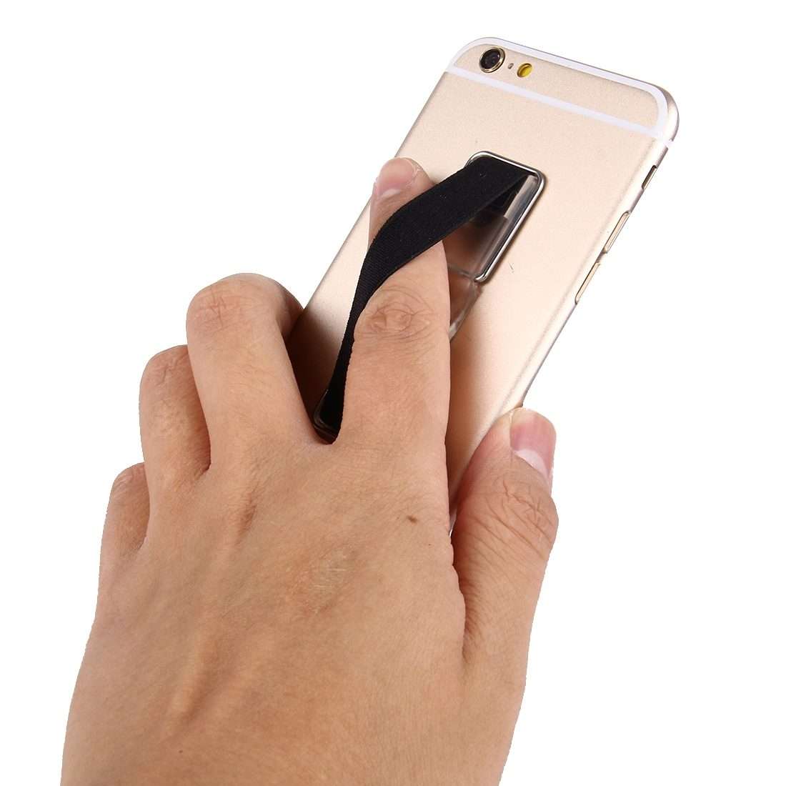 2 in 1 Adjustable Universal Mini Adhesive Holder Stand + Slim Finger Grip, Size: 7.3 x ... (Black)