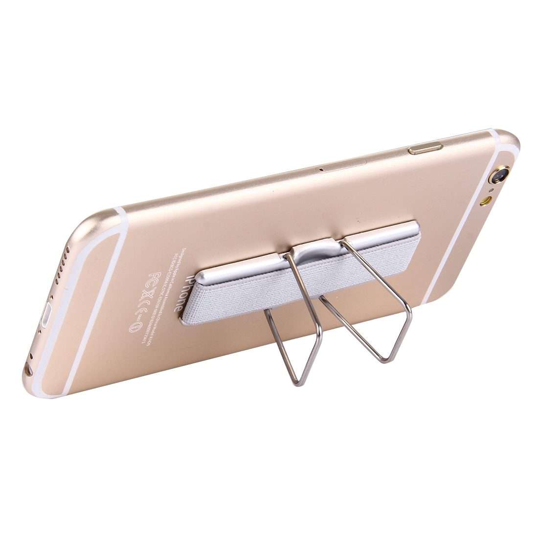2 in 1 Adjustable Universal Mini Adhesive Holder Stand + Slim Finger Grip, Size: 7.3 x ... (Grey)