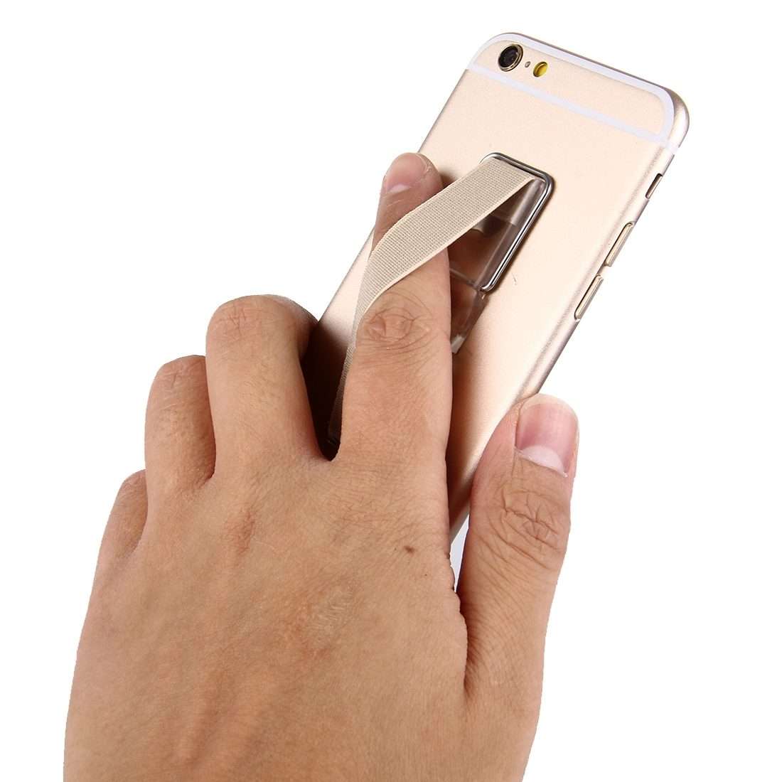 2 in 1 Adjustable Universal Mini Adhesive Holder Stand + Slim Finger Grip, Size: 7.3 x ... (Gold)