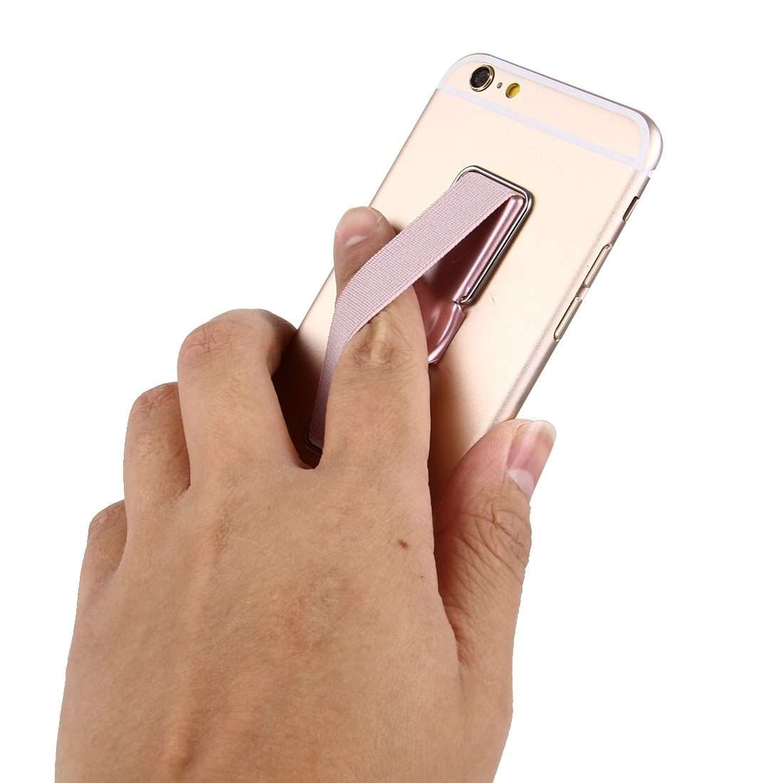 2 in 1 Adjustable Universal Mini Adhesive Holder Stand + Slim Finger Grip, Size: 7 ... (Rose Gold)