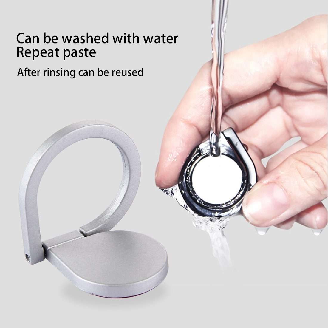 Universal 360 Degree Rotation Drops of water Style Ring Phone Holder Stand(Silver)