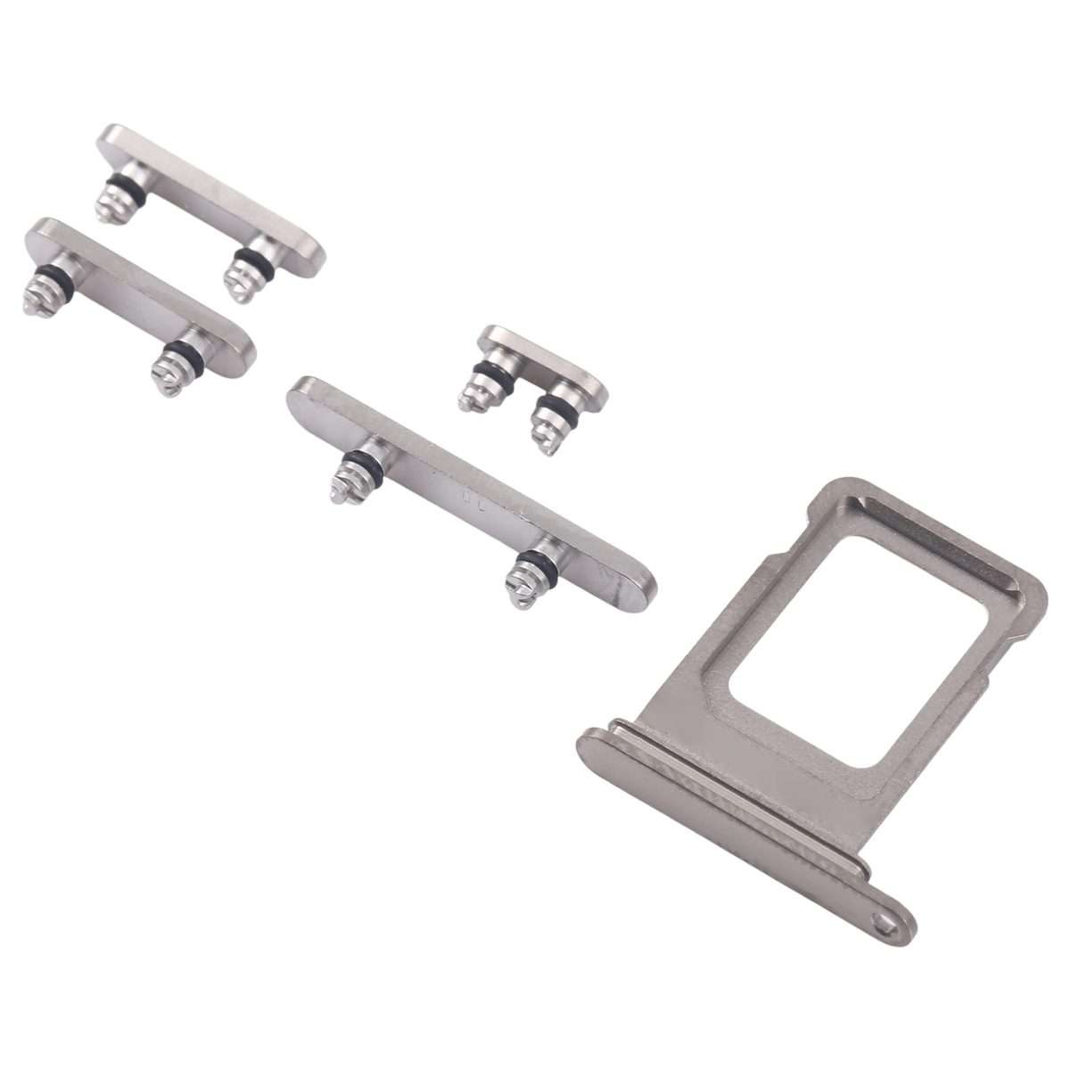 For iPhone 16 Pro Max Original SIM Card Tray + Side Keys (Silver)