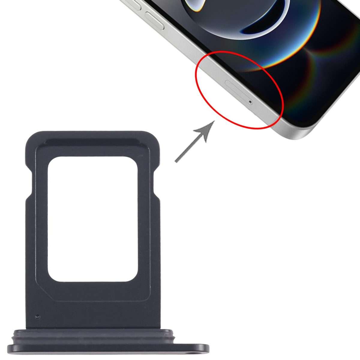 For iPhone 16e SIM Card Tray (Black)