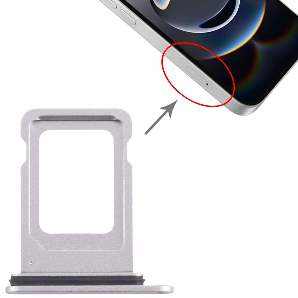 For iPhone 16e SIM Card Tray (Silver)