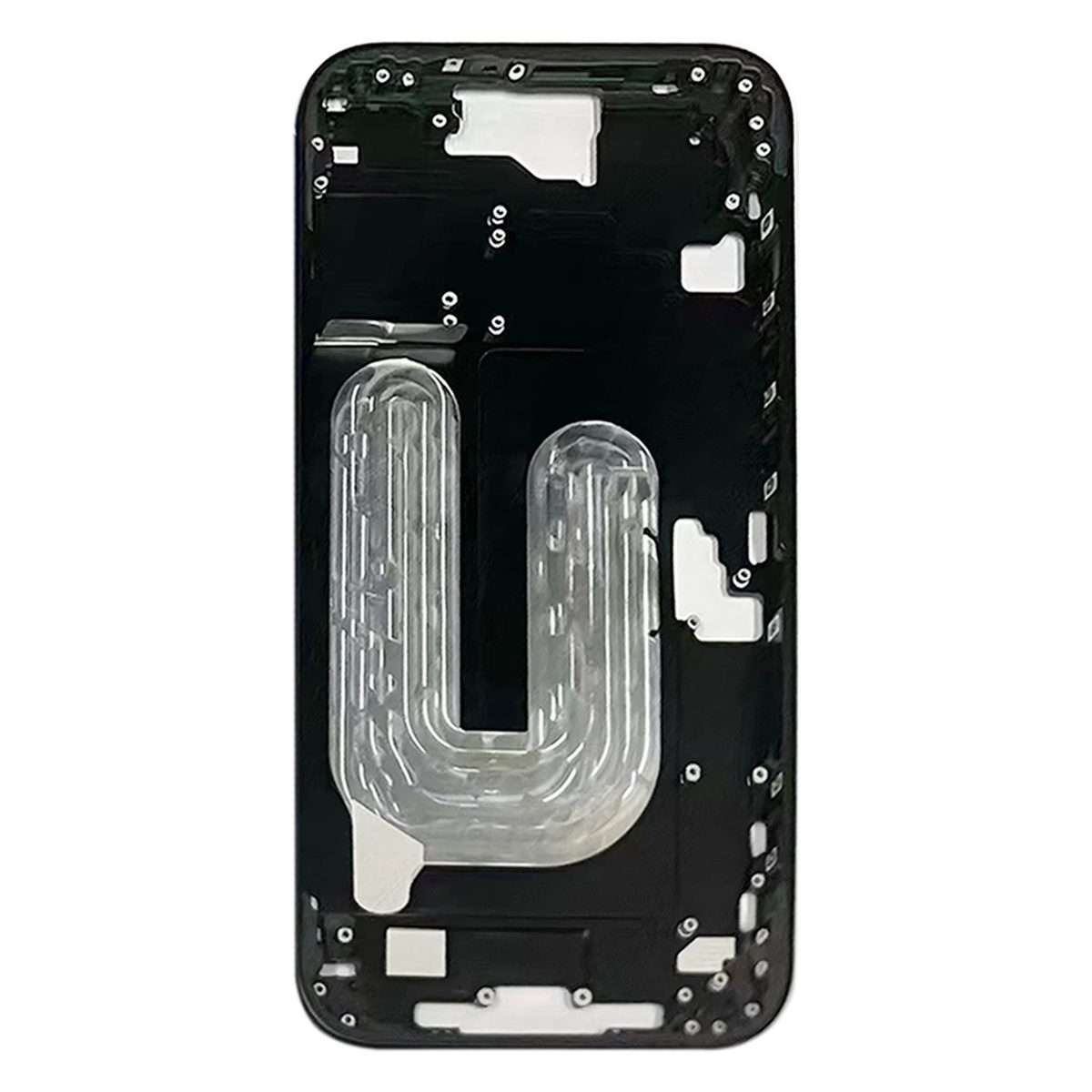 For iPhone 16 Middle Frame Bezel Plate (Black)