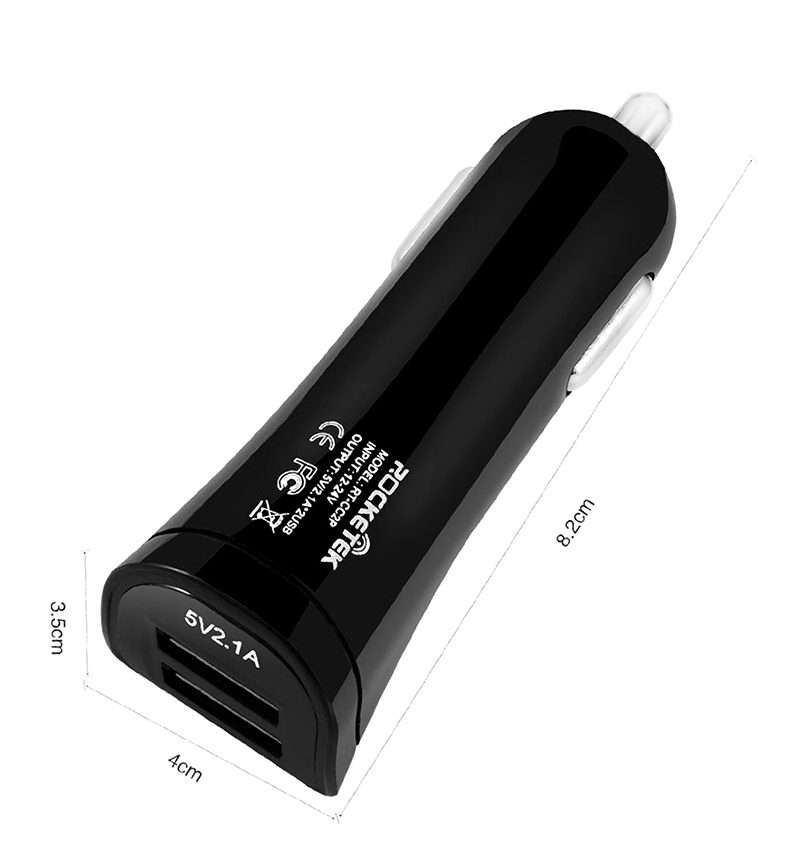 ROCKETEK CC2P DC 5V 4.2A Dual USB Smart Car Charger