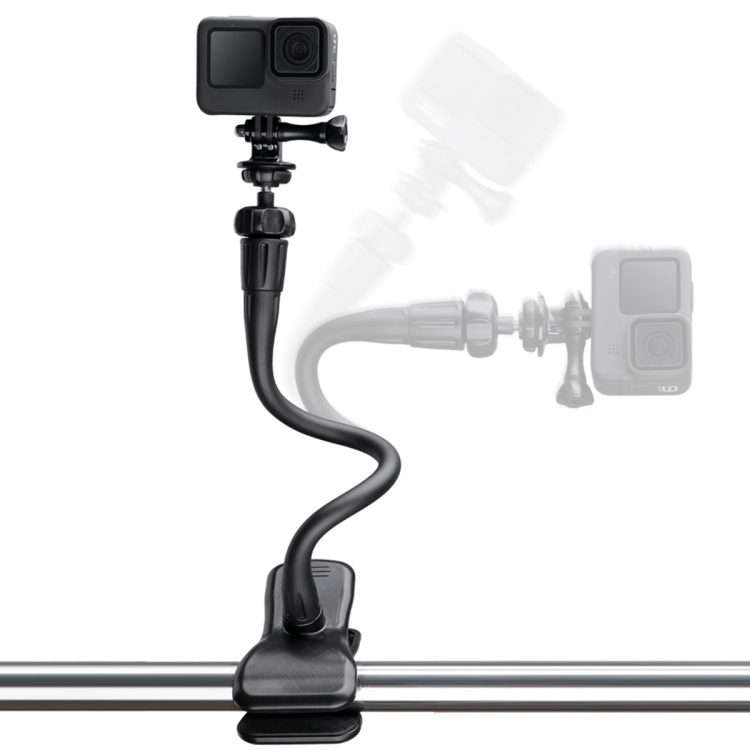 Flexible Arm Desktop Rod Action Camera Phone Holder Stand(Black)