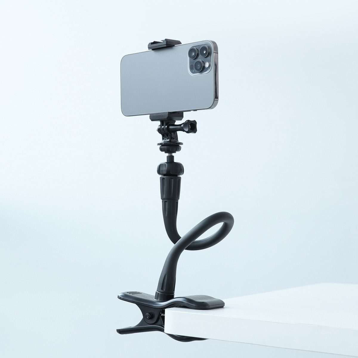 Flexible Arm Desktop Rod Action Camera Phone Holder Stand(Black)