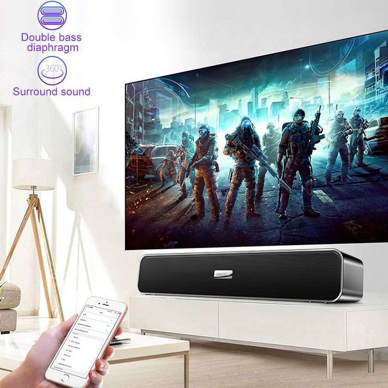 YINDIAO A36 Smart Subwoofer Computer Wired Speaker, Rotary Button Mini Version(Black)