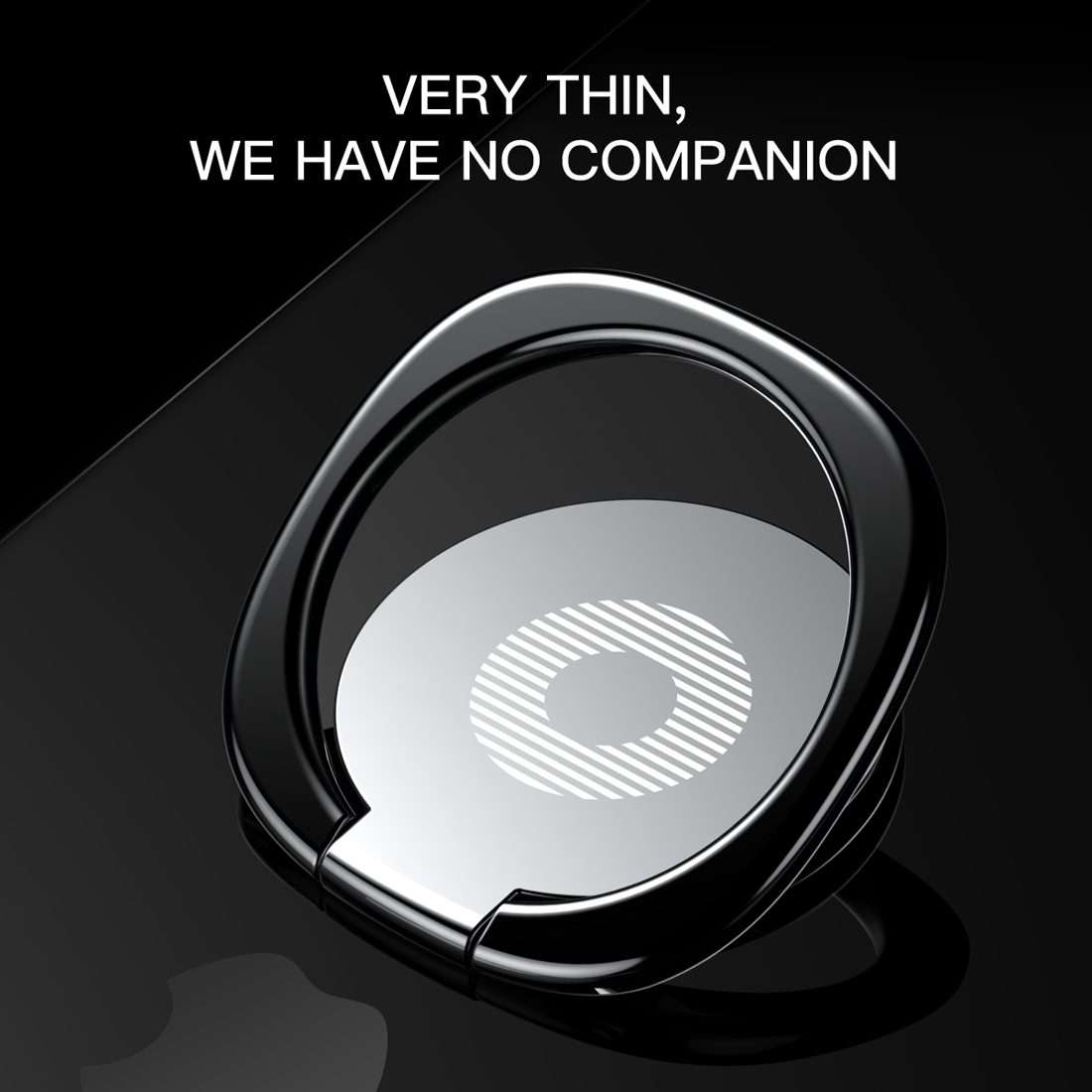 2pcs Universal 360 Degrees Rotatable Privity Metal Ring Holder Bracket for iPhone, Sam ... (Black)