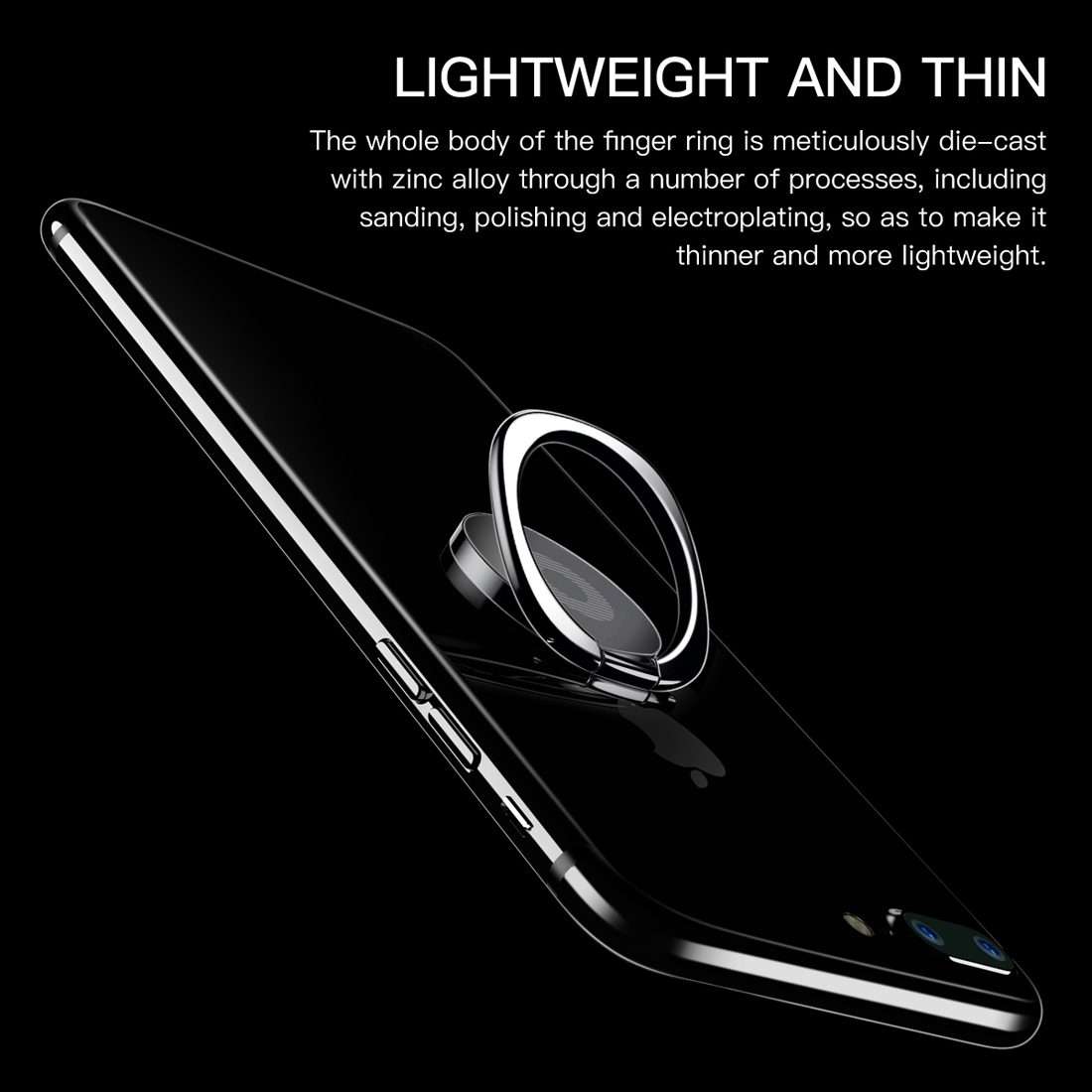 2pcs Universal 360 Degrees Rotatable Privity Metal Ring Holder Bracket for iPhone, Sa ... (Silver)
