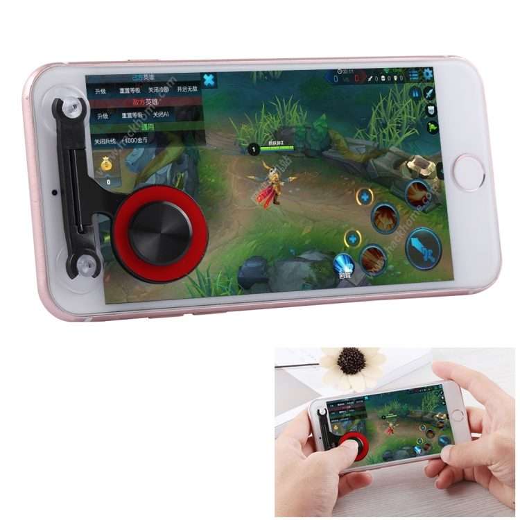 Q9 Direct Mobile Games Joystick Artifact Hand Travel Button Sucker for iPhone, Android P ... (Red)