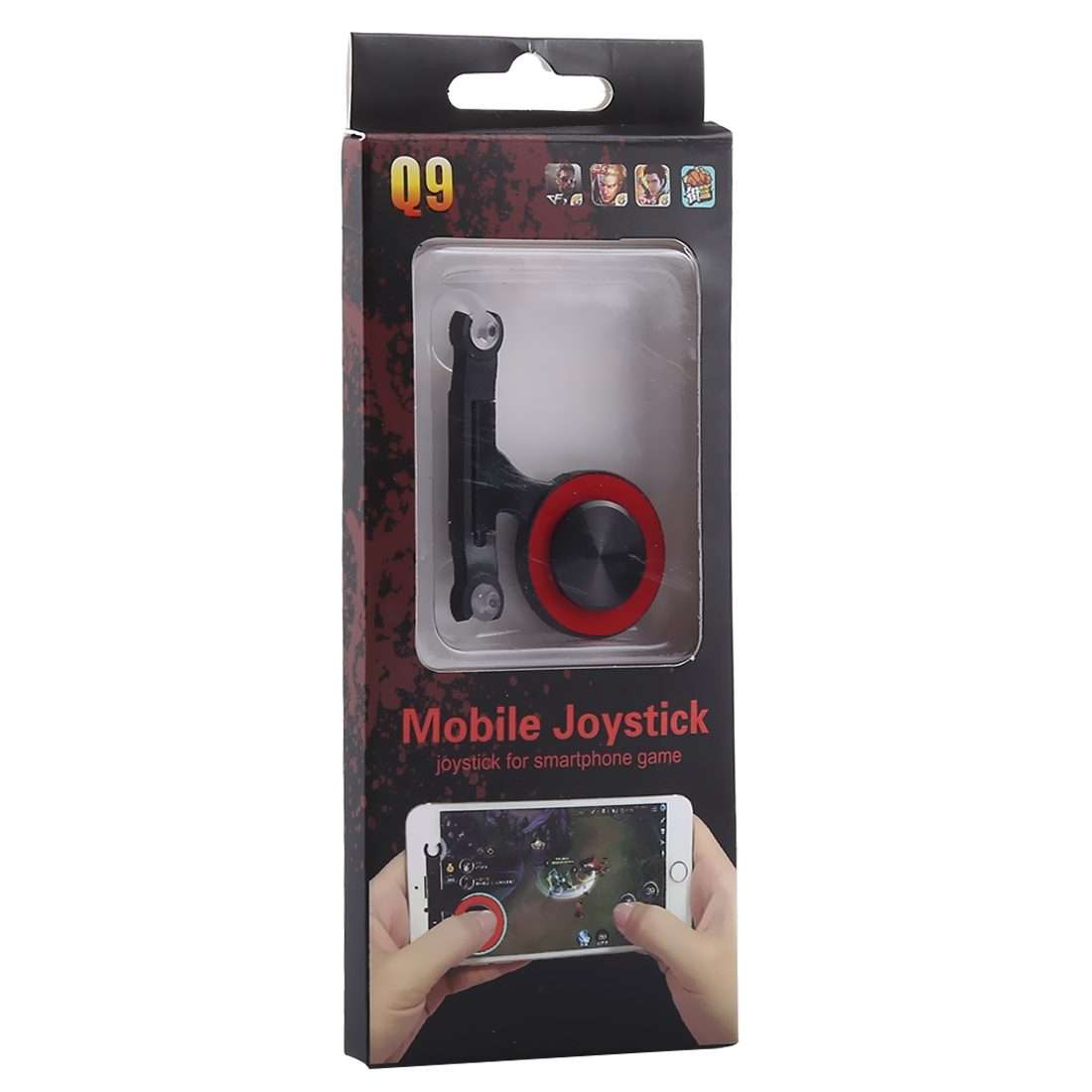 Q9 Direct Mobile Games Joystick Artifact Hand Travel Button Sucker for iPhone, Android P ... (Red)