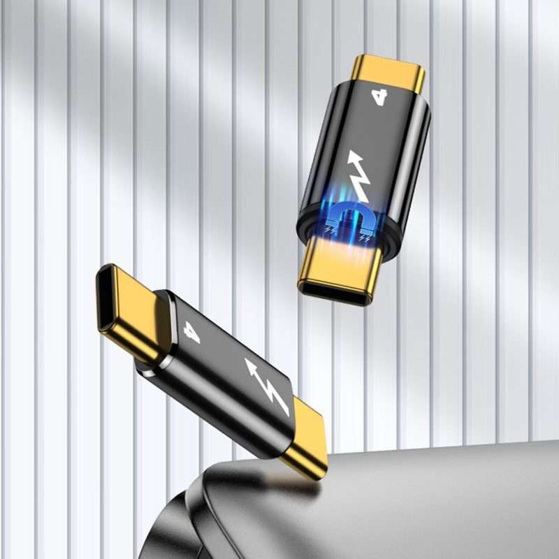 5A USB-C/Type-C to USB-C/Type-C Compatible Thunderbolt 4 Aluminum Alloy Adapter