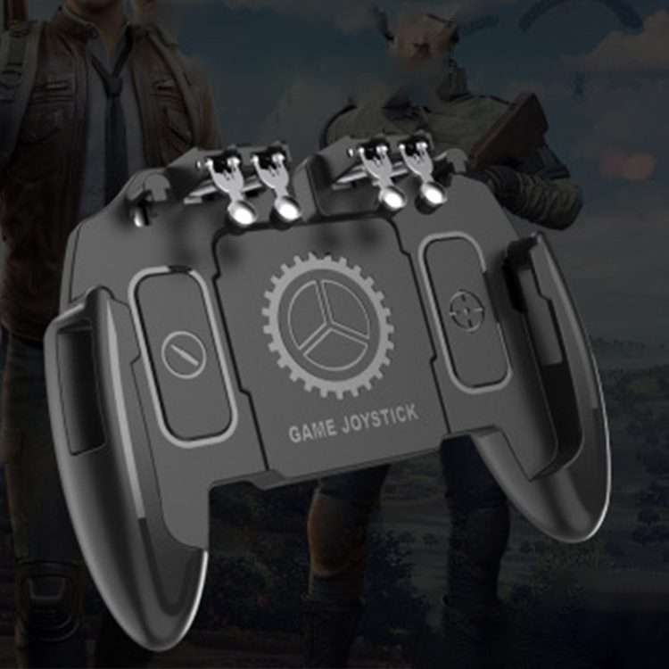 M10 Six-finger Linkage Multi-function Mobile Phone Gamepad with Bracket, Suitable for 4.7-6.5 inch