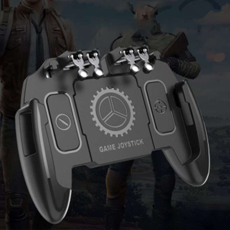 M10 Six-finger Linkage Multi-function Mobile Phone Gamepad with Bracket, Suitable for 4.7-6.5 inch