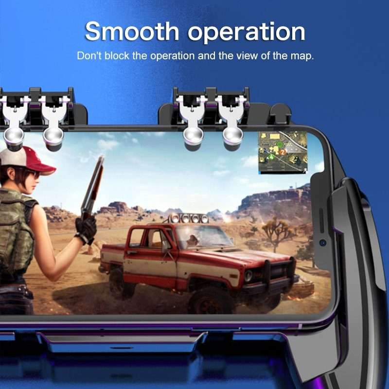 M10 Six-finger Linkage Multi-function Mobile Phone Gamepad with Bracket, Suitable for 4.7-6.5 inch