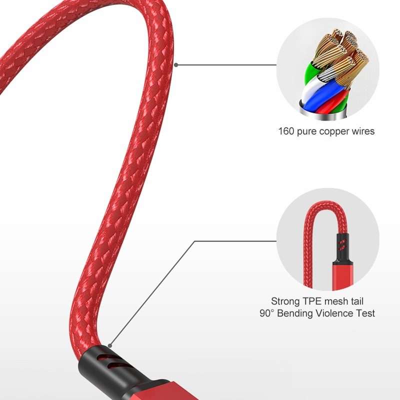 Orange Plug 3A 3 in 1 USB to Type-C / 8 Pin / Micro USB Fast Charging Cable, Cable Len ... (Black)
