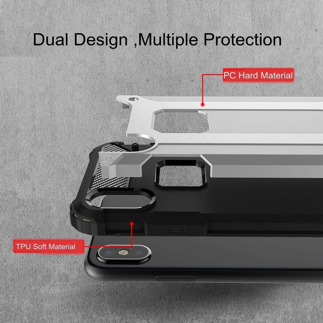 For iPhone X / XS Magic Armor TPU + PC Combination Case(Black)