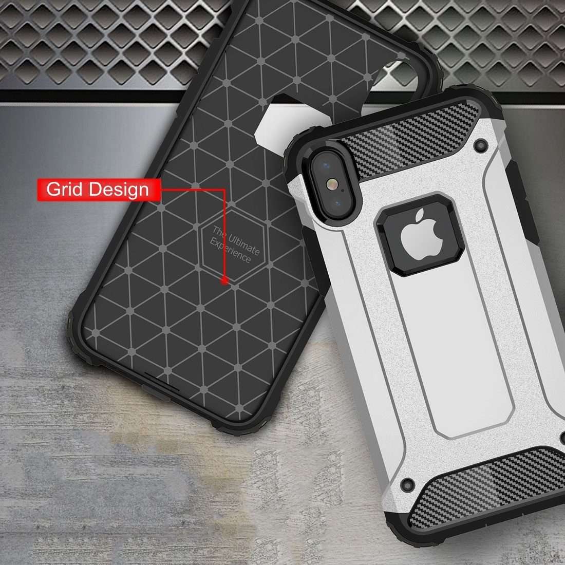 For iPhone X / XS Magic Armor TPU + PC Combination Case(Red)