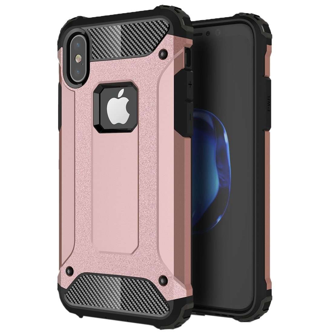 For iPhone X / XS Magic Armor TPU + PC Combination Case(Rose Gold)