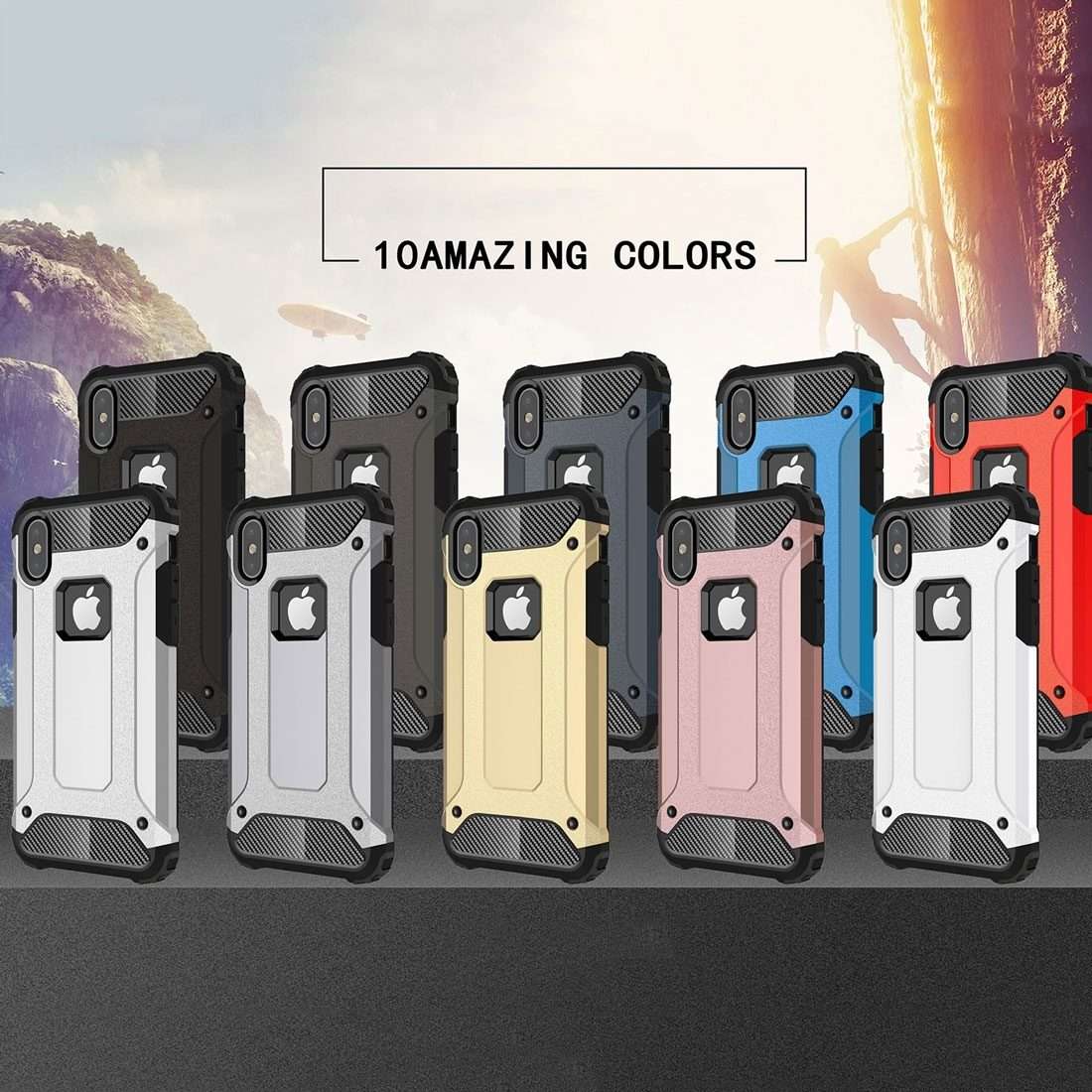 For iPhone X / XS Magic Armor TPU + PC Combination Case(Rose Gold)
