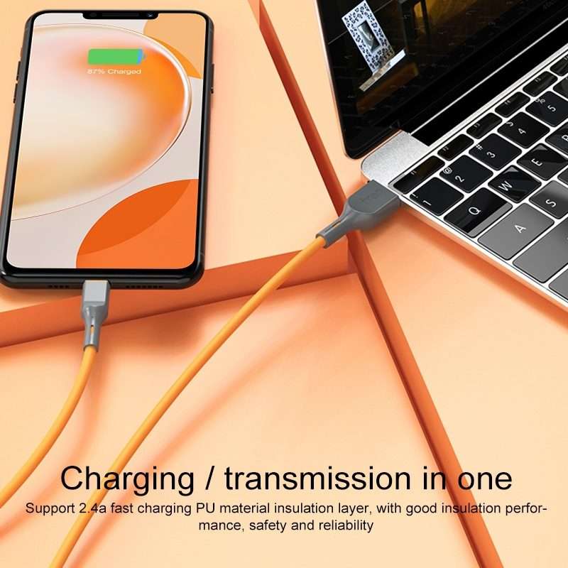 IVON CA78 2.4A Micro USB Fast Charging Data Cable, Length: 1m (Red)