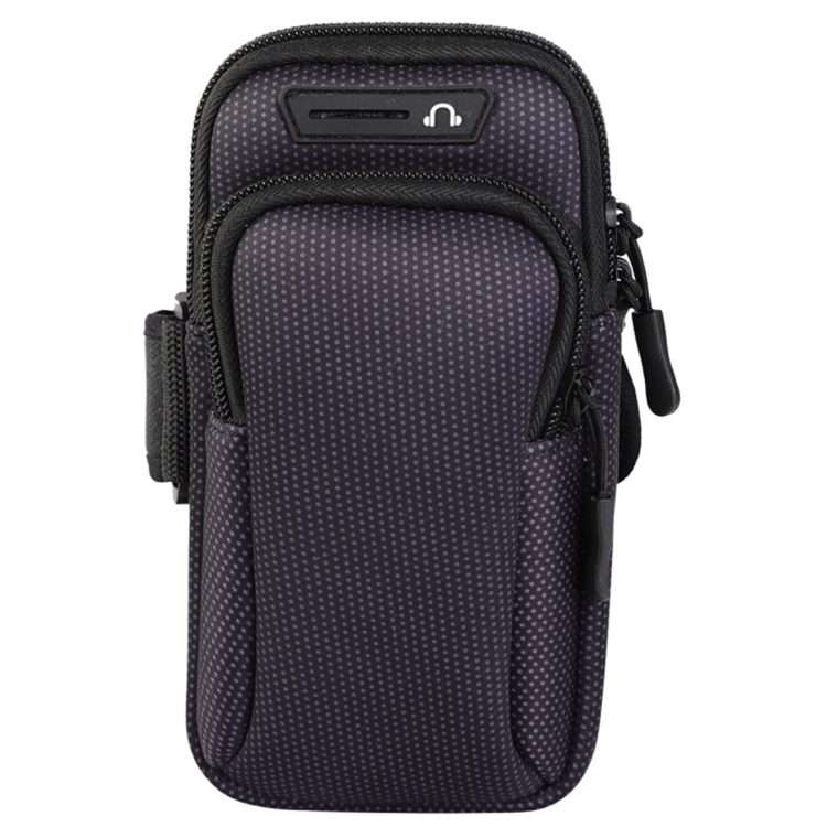 Multi-functional Universal Double Layer Zipper Sport Arm Case Phone Bag with Earphone ... (Black)
