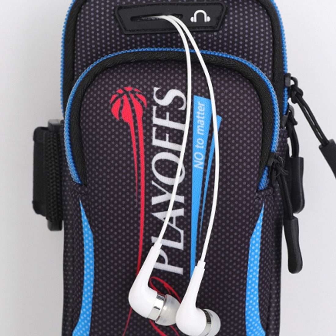 Multi-functional Universal Double Layer Zipper Sport Arm Case Phone Bag with Earphone ... (Black)